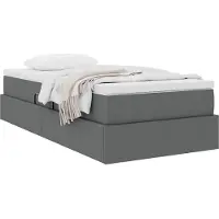 vidaXL Opbergbed met matras, donkergrijs, 90 x 200 cm, polyester