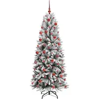 vidaXL Kunstkerstboom Wit 180 cm PVC en plastic en staal en PE
