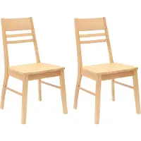 vidaXL Eetstoelen 2 st Massief Rubberhout Naturel 43 x 54 x 89 cm