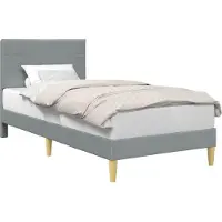 vidaXL Bedframe met hoofdeinde Lichtgrijs 90 x 200 cm Stof