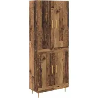 vidaXL Highboard Oud Hout 69,5 x 34 x 180 cm Bewerkt hout