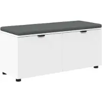 vidaXL Hallenbank Wit 100 x 38 x 46 cm Geengineerd Hout en Stof