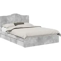 vidaXL Opbergbed met lade Beton Grijs 150 x 200 cm Bewerkt hout