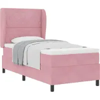 vidaXL Boxspringbed met hoofdeinde, roze, 200 x 100 cm, fluweel