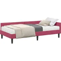 vidaXL Hoekbedframe met Matras 2 st Wijnrood 90 x 190 cm Fluweel
