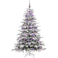 vidaXL Kunstmatige Hinged Kerstboom Wit 180 cm PE en PVC