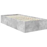 vidaXL Bedframe met hoofdeinde Beton Grijs 100 x 200 cm Bewerkt hout