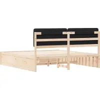 vidaXL Bedframe met Gevoerde Hoofdbord Zwart 180 x 200 cm