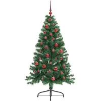 vidaXL Kunststof Voorverlichte Kerstboom met 150 LED Groen 150 cm PVC