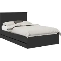 vidaXL Bedframe met lade met opslag Zwart 120 x 190 cm Ingenieurshout