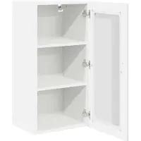 vidaXL Wandglas Kasten LUCCA Hoogglans Wit 40 x 31 x 80 cm