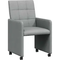 vidaXL Eetkamerstoelen met wielen 2 st Stof Lichtgrijs 58 x 65 x 94 cm