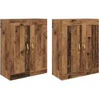 vidaXL Wandkast 2 st Oudhout 69,5 x 34 x 90 cm Bewerkt hout