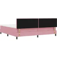 vidaXL LED Box Spring Bed met hoofdeinde Roze 200 x 200 cm Fluweel