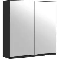 vidaXL Badkamerkast met spiegel 64x20x67 cm bewerkt hout zwart
