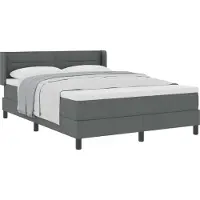 vidaXL Boxspring bed met hoofdeinde Donkergrijs 200 x 140 cm Stof