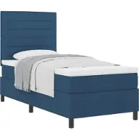 vidaXL Boxspring bed met matras met hoofdeinde Blauw 90 x 200 cm Stof