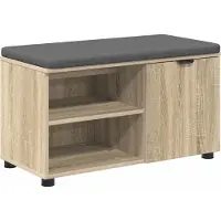 vidaXL Hallenbank Sonoma Eik 80 x 38 x 46 cm Geengineerd Hout en Stof