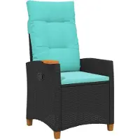 vidaXL Verstelbare stoel met theetafel poly rattan