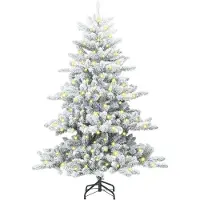 vidaXL Kunstmatige Hinged Kerstboom Wit 210 cm PVC en Staal