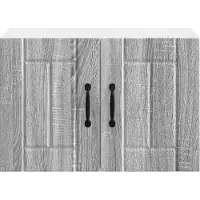 vidaXL Wandkast LUCCA 2 st Grijs sonoma Bewerkt hout