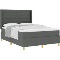 vidaXL Boxspring bed met matras Donkergrijs 140 x 190 cm Stof