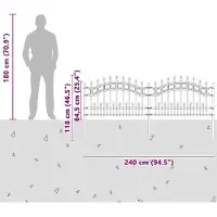 vidaXL Tuinhek KAMPEN 240 x 118 cm Mesh Poedercoated staal Wit