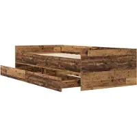 vidaXL Bedframe met lade Oud Hout 90 x 200 cm Massief grenenhout