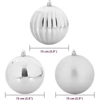 vidaXL Kerstbal Set XL 9 st zilver Ø 15 cm Kunststof