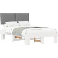 vidaXL Bedframe met Gevoerde Hoofdbord Lichtgrijs 120 x 200 cm