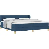 vidaXL Boxspring bed met hoofdeinde Blauw 200 x 200 cm Stof