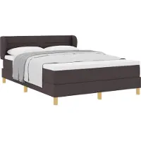 vidaXL Boxspring bed met matras Donkerbruin 140 x 190 cm Stof