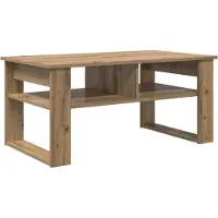 vidaXL Salontafel Artisan Eiken 96 x 54 x 44 cm Bewerkt hout