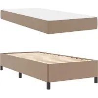 vidaXL Bedframe met matras Cappuccino 100 x 200 cm Stof