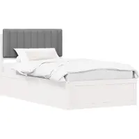 vidaXL Bedframe met Gevoerde Hoofdbord Lichtgrijs 100 x 200 cm