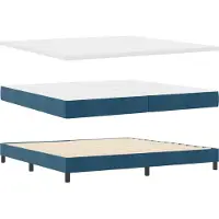 vidaXL LED Box Spring Bed Donkerblauw 200 x 200 cm Fluweel
