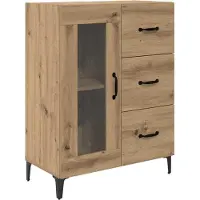 vidaXL Highboard Artisan Eiken 69,5 x 34 x 180 cm Bewerkt hout