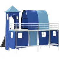 vidaXL Bunkbed voor kinderen Wit en Blauw 75 x 190 cm Metaal