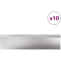 vidaXL Slakkenhekken 16 st 100 x 3,5 x 25 cm Roestvrij staal Zilver