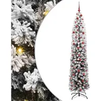 vidaXL Kunstkerstboom Groen 210 cm PVC en Staal en Kunststof