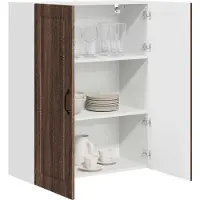 vidaXL Wandkast PORTO Bruin Eiken 80 x 31 x 100 cm Bewerkt hout