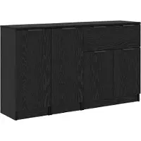 vidaXL Dressoir, 3 stuks, zwarte eikenlook, 69,5 x 34 x 180 cm