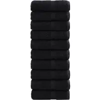 vidaXL Premium washandjes SOLUND 10 stuks zwart 30x30 cm 600 g/m²