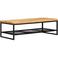 vidaXL Salontafel Bruin en Zwart 110 x 55 x 35 cm Massief Mango Hout
