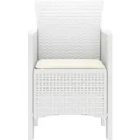 vidaXL Tuinstoel, 4 stuks, wit, polypropyleen