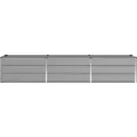 vidaXL Plantenbak Lichtgrijs 240 x 80 x 45 cm Staal