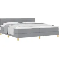 vidaXL Boxspring bed met kussen Lichtgrijs 200 x 200 cm Stof
