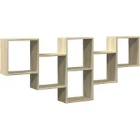 vidaXL Wandschap 159x18x66 cm bewerkt hout sonoma eikenkleurig