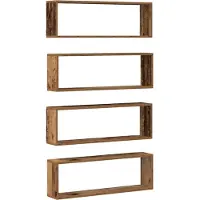 vidaXL Wandplanken 4 st Oudhout 80 x 15 x 26 cm Bewerkt hout