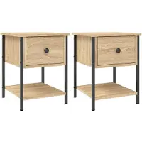 vidaXL Nachtkastjes 2 st 34x35,5x45 cm sonoma eikenkleurig